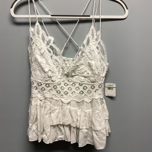 Free People white Adella Cami